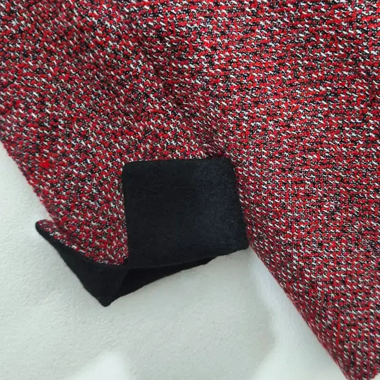 [BUNJANG] Sense Girl Red Tweed Wool Long Jacket / 새제품!센스걸 레드 트위드 울롱자켓