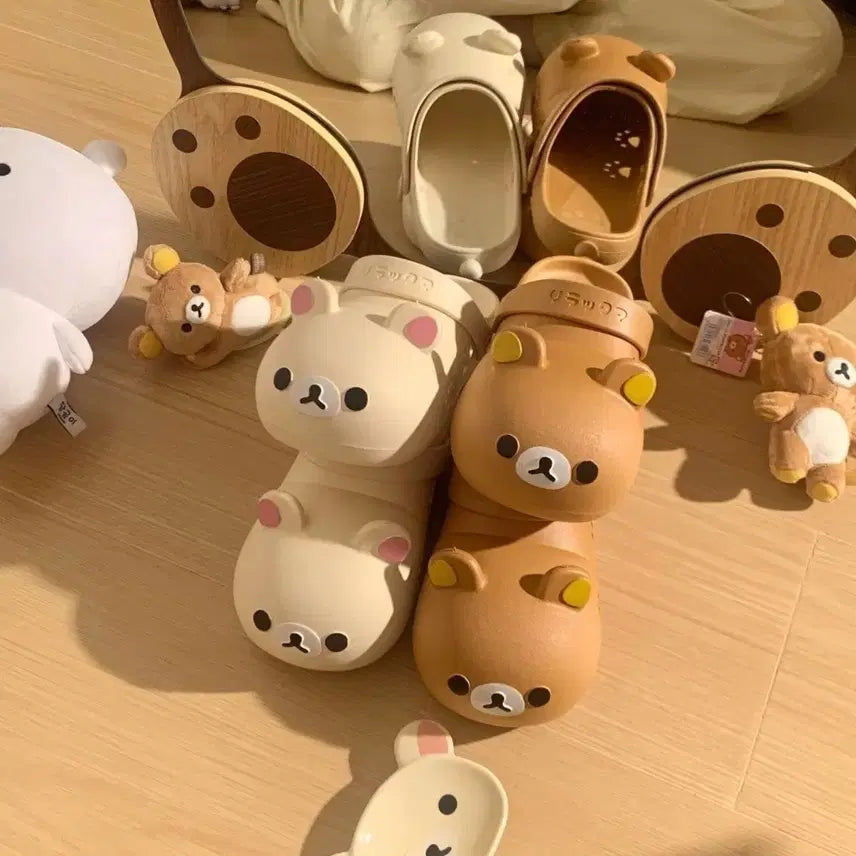 [BUNJANG] Rilakkuma Slippers Ivory/Brown / 리락쿠마 슬리퍼 아이보리/브라운