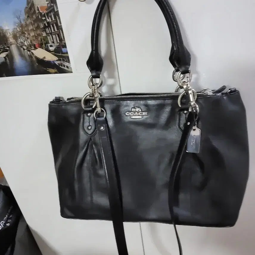 [BUNJANG] Coach Black Tote Shoulder Bag / 코치 블랙 토트백 숄더백 여성 가방