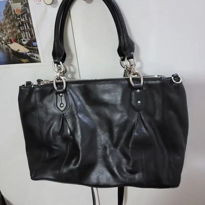 [BUNJANG] Coach Black Tote Shoulder Bag / 코치 블랙 토트백 숄더백 여성 가방