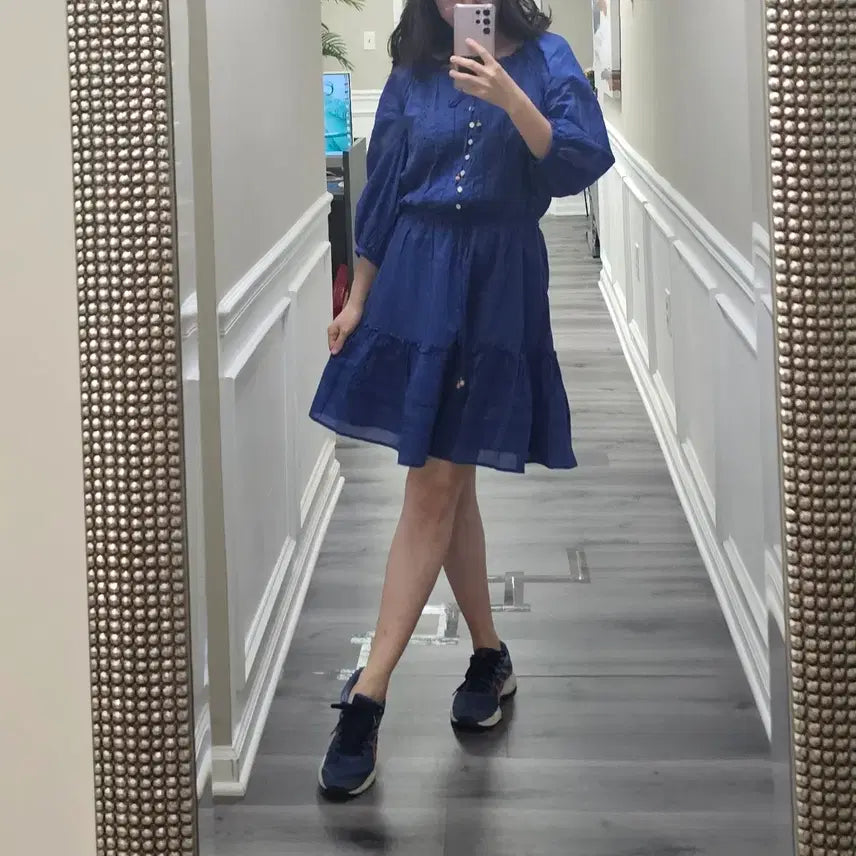 [BUNJANG] Ralph Lauren Royal Blue Dress / 로렌바이랄프로렌 로얄블루 원피스