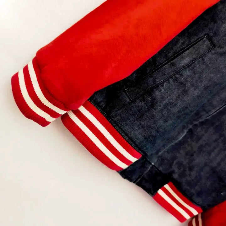 [SOLD OUT] 브렌탄도 데님 야구 점퍼 레드66 77