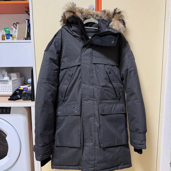 [BUNJANG] Nobis Yatesy Steel Gray Long Down Padded Jacket / 노비스 야테시 다운패딩 스틸 그레이 롱패딩