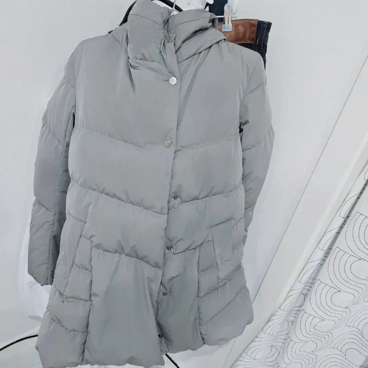 [BUNJANG] Gray Long Padded Jumper / 시스템  회색 롱패딩 점퍼