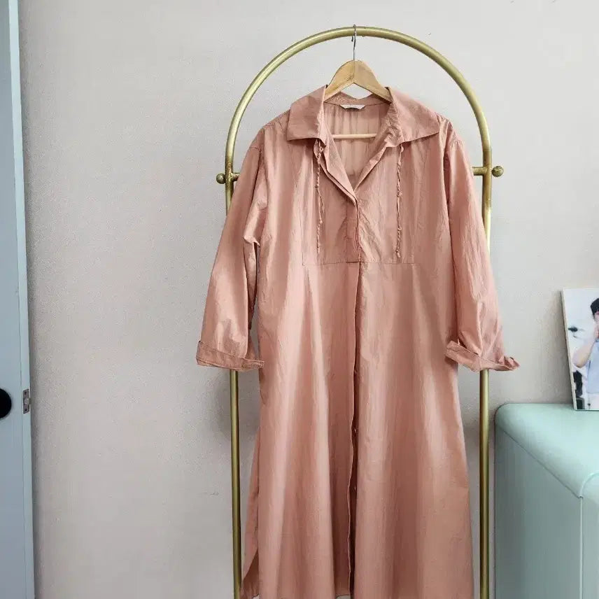 [BUNJANG] Hansome Latt by T Correl Shirt Long Windbreaker Jacket / 한섬 래트바이트 코랄 셔츠 롱 바람막이 쟈켓