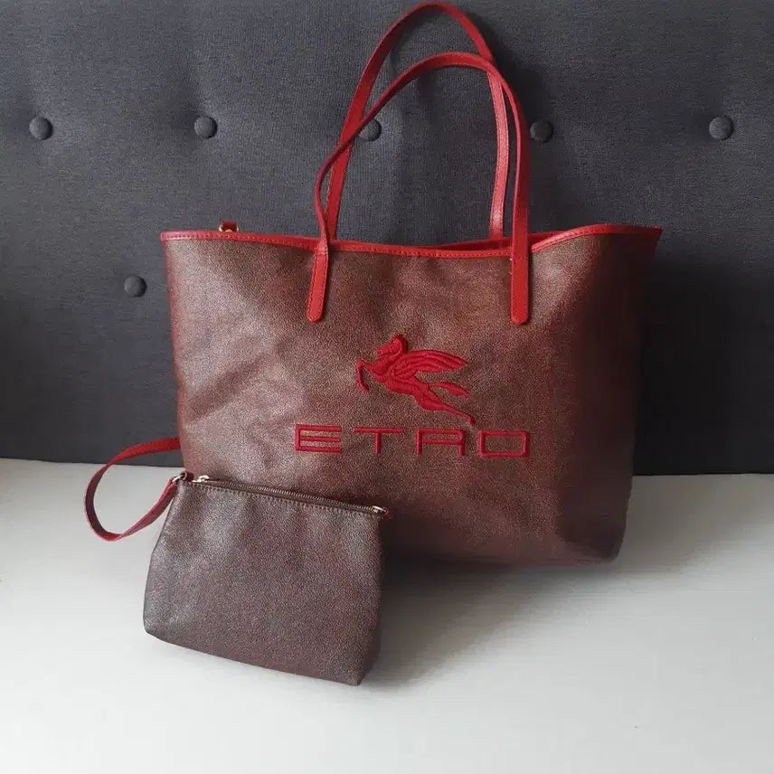 [BUNJANG] Etro Logo Shoulder Bag with Mini Pouch / 정품이고 ㅡ에트로 ㅡ로고백 ㅡ미니파우치 포함