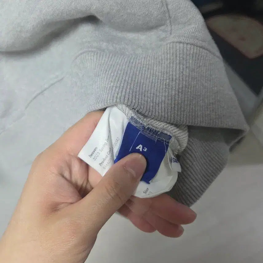 [BUNJANG] ADER Error Teber Logo Hoodie Gray A3 / 아더에러 테버 로고 후드 그레이 A3 BMADSSHD0102