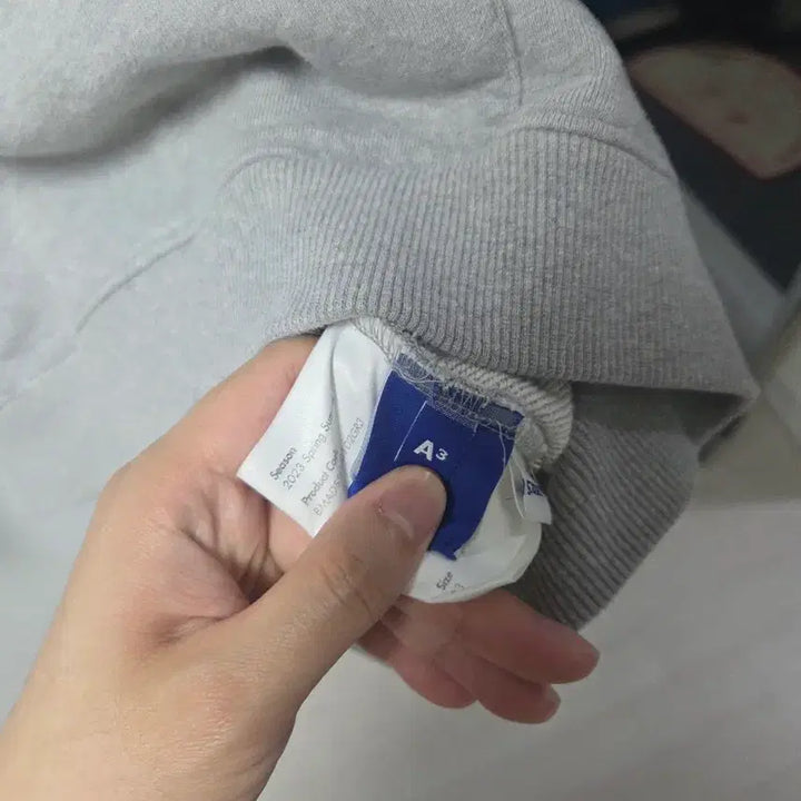[BUNJANG] ADER Error Teber Logo Hoodie Gray A3 / 아더에러 테버 로고 후드 그레이 A3 BMADSSHD0102