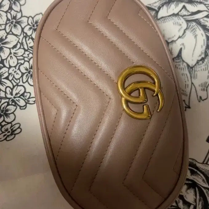 [BUNJANG] Gucci GG Marmont Belt Bag Beige/Pink / 구찌 정품 GG 마몽 벨트백 베이지/핑크