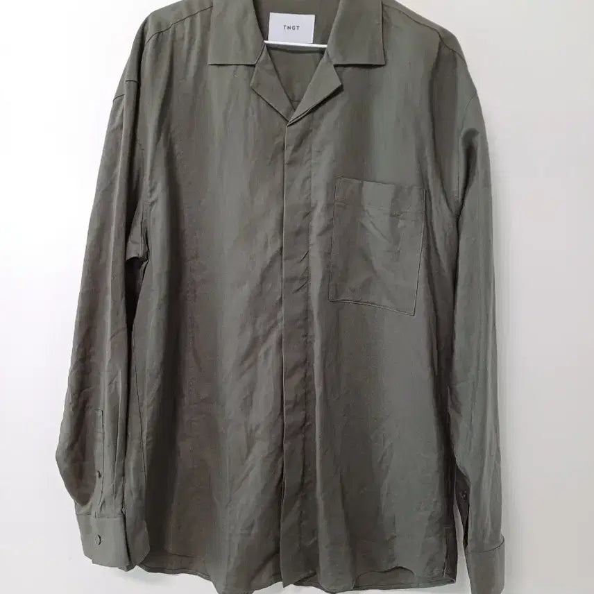 [BUNJANG] TNGT Linen Open Collar Shirt (105) / 남성 TNGT 오픈카라 린넨셔츠 (새상품.105)