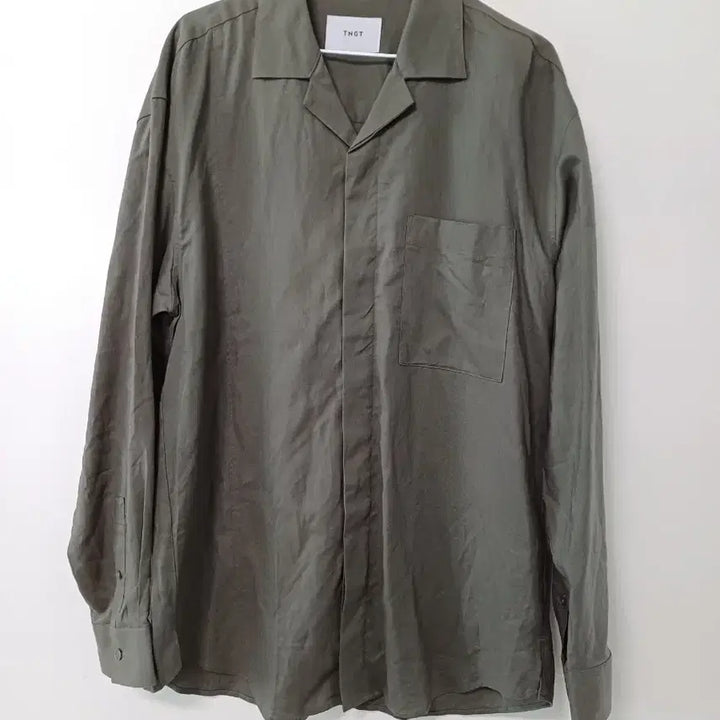 [BUNJANG] TNGT Linen Open Collar Shirt (105) / 남성 TNGT 오픈카라 린넨셔츠 (새상품.105)