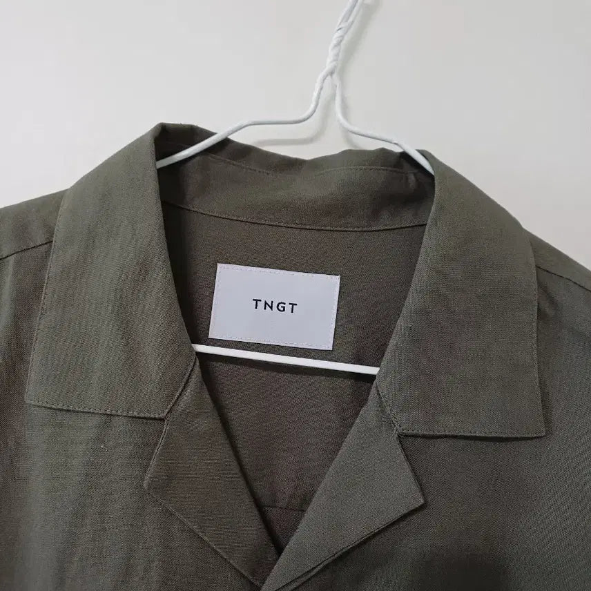 [BUNJANG] TNGT Linen Open Collar Shirt (105) / 남성 TNGT 오픈카라 린넨셔츠 (새상품.105)