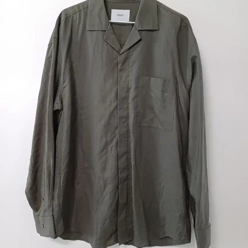 [BUNJANG] TNGT Linen Open Collar Shirt (105) / 남성 TNGT 오픈카라 린넨셔츠 (새상품.105)