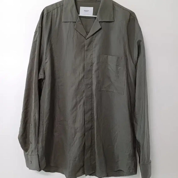 [BUNJANG] TNGT Linen Open Collar Shirt (105) / 남성 TNGT 오픈카라 린넨셔츠 (새상품.105)