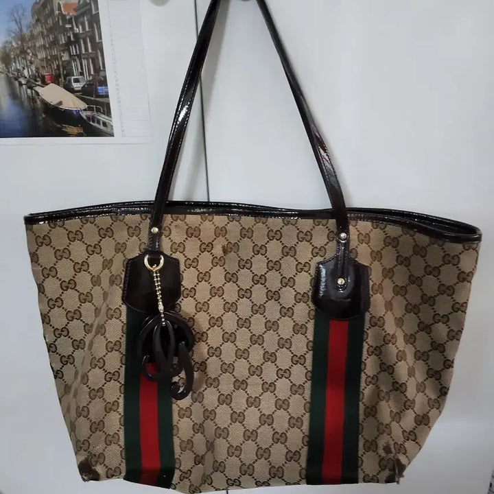 [BUNJANG] Gucci GG Logo Shoulder Tote Bag / 구찌 GG 로고 숄더백 토트백