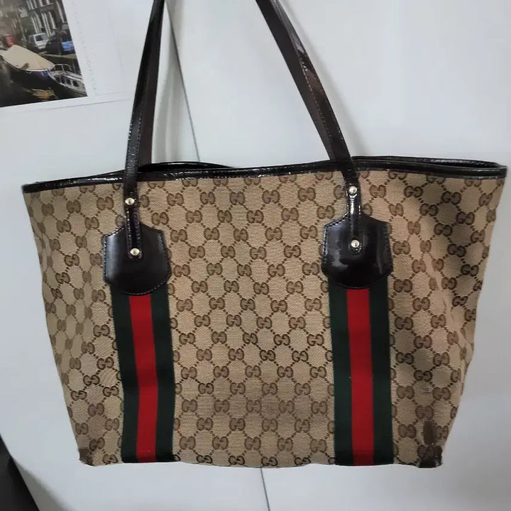 [BUNJANG] Gucci GG Logo Shoulder Tote Bag / 구찌 GG 로고 숄더백 토트백