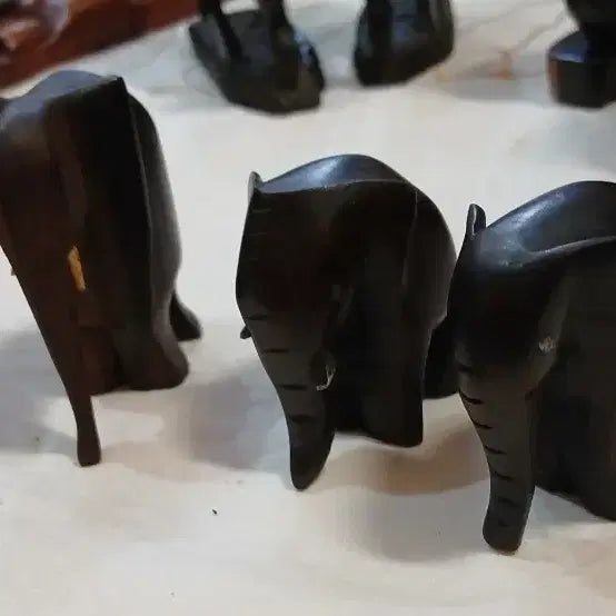 [BUNJANG] African Elephant Sculpture Bundle Set / 아프리카 코끼리 2쌍, 얼굴형상 1쌍 조각상 일괄