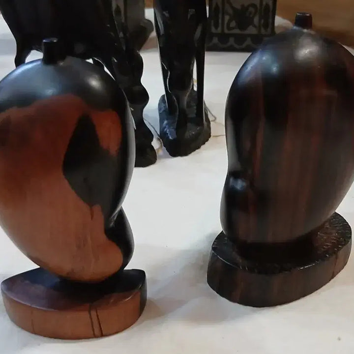 [BUNJANG] African Elephant Sculpture Bundle Set / 아프리카 코끼리 2쌍, 얼굴형상 1쌍 조각상 일괄