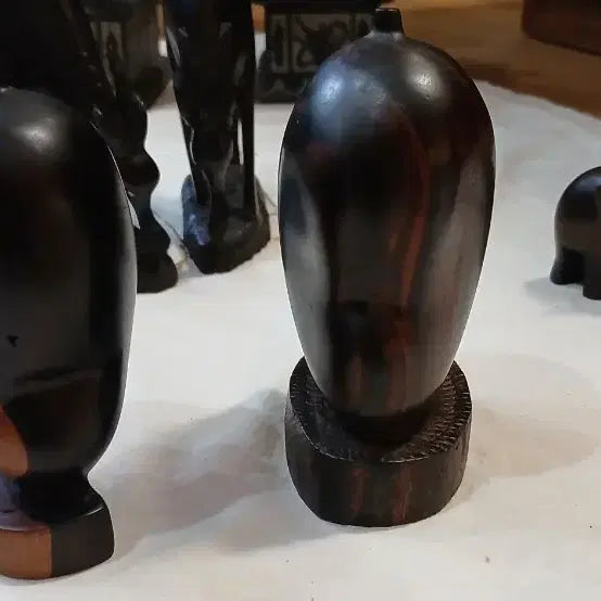 [BUNJANG] African Elephant Sculpture Bundle Set / 아프리카 코끼리 2쌍, 얼굴형상 1쌍 조각상 일괄