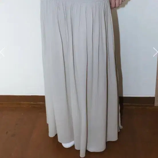 [SOLD OUT] 모노하 Draped Shirred Long Skirt Light Gray