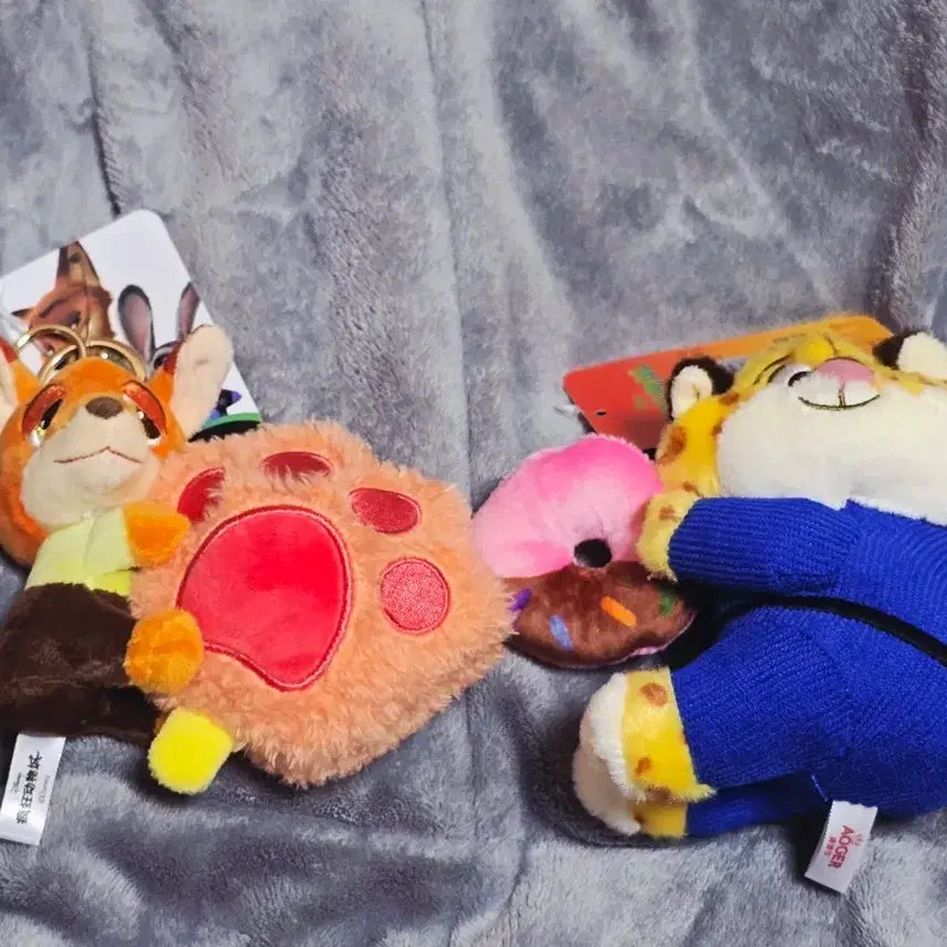 [BUNJANG] Zootopia Nick Wilde and Tiger Keychain Set / 주토피아 닉 와일드 / 호랑이 인형키링 세트