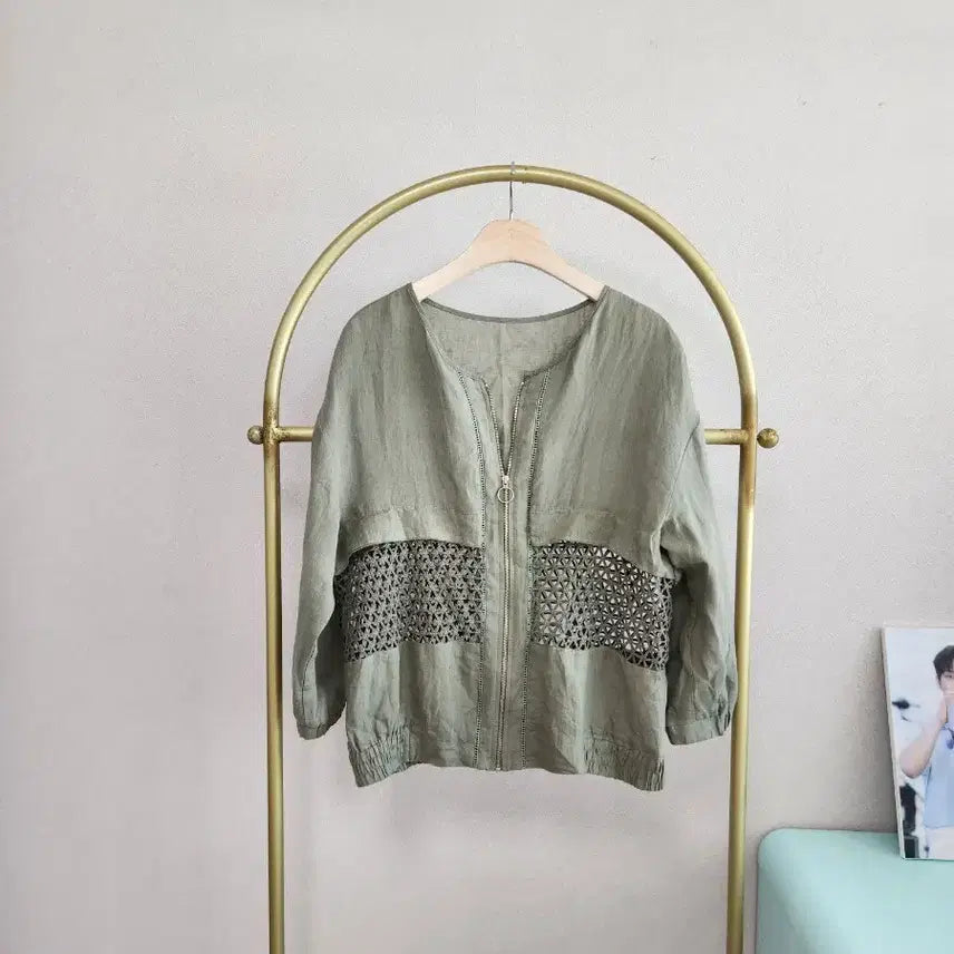 [BUNJANG] List Lace Punching Linen Summer Jacket / 리스트 레이스 펀칭 린넨 여름 쟈켓