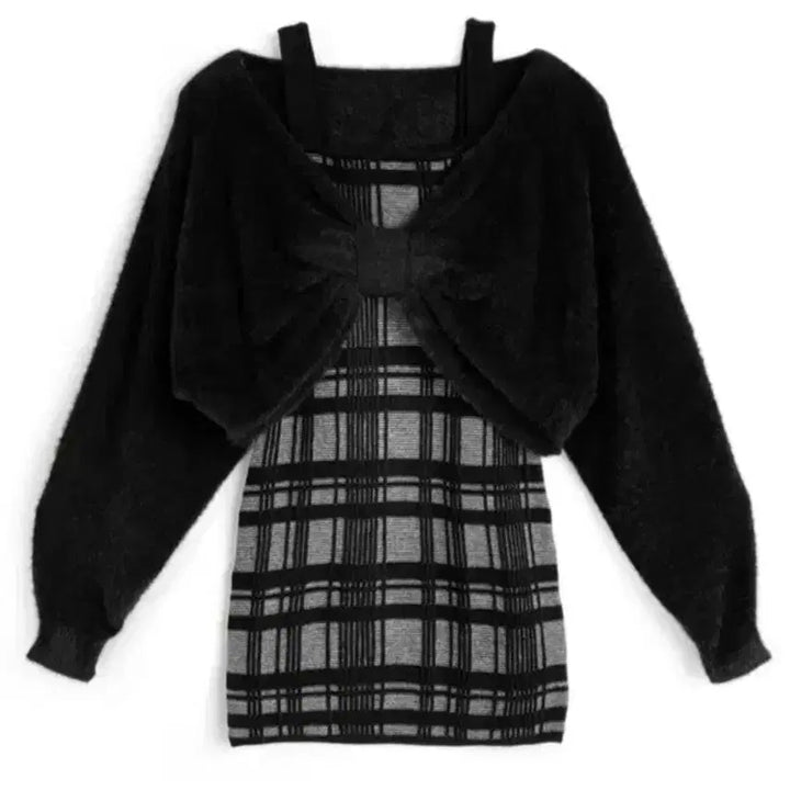[SOLD OUT] 그레일 grl 캐미솔 니트 원피스 블랙 양지뢰 스나계 걸리