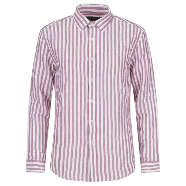 [BUNJANG] ZIOZIA And Z Red Stripe Linen Shirt / 지오지아 And Z / 앤드지 레드 스트라이프 린넨 셔츠 / 100