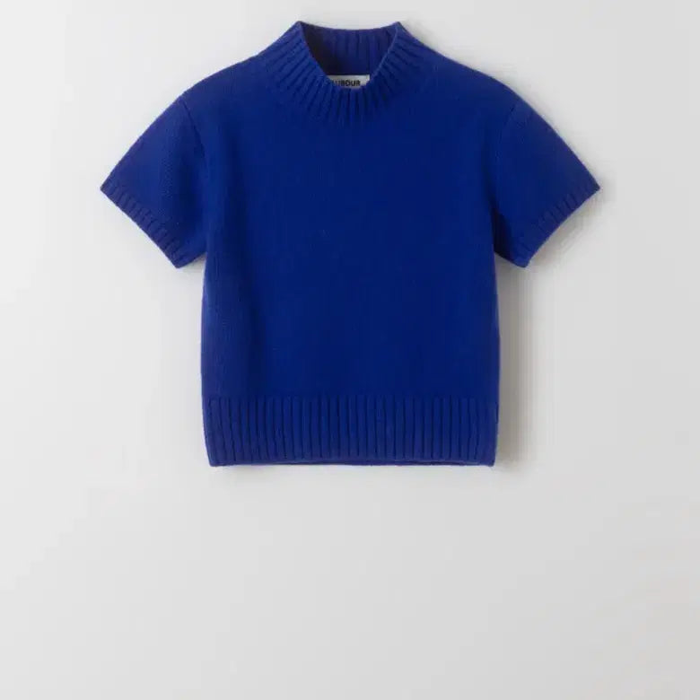 [BUNJANG] Aubour Blue Short Sleeve Knit Top / Aubour 아우브아워 블루 반팔 니트