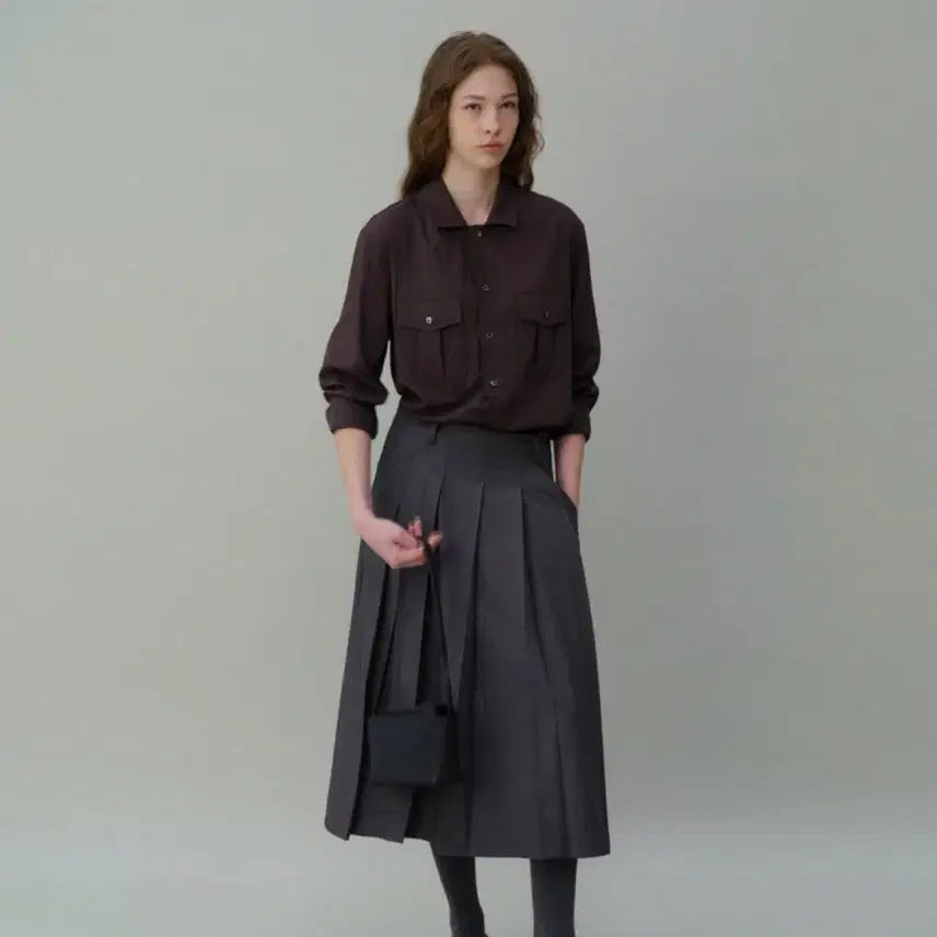 [BUNJANG] Aubour Brown Pocket Shirt / Aubour 아우브아워 브라운 포켓 셔츠