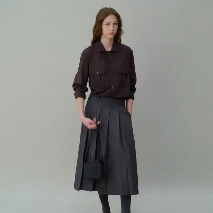 [BUNJANG] Aubour Brown Pocket Shirt / Aubour 아우브아워 브라운 포켓 셔츠