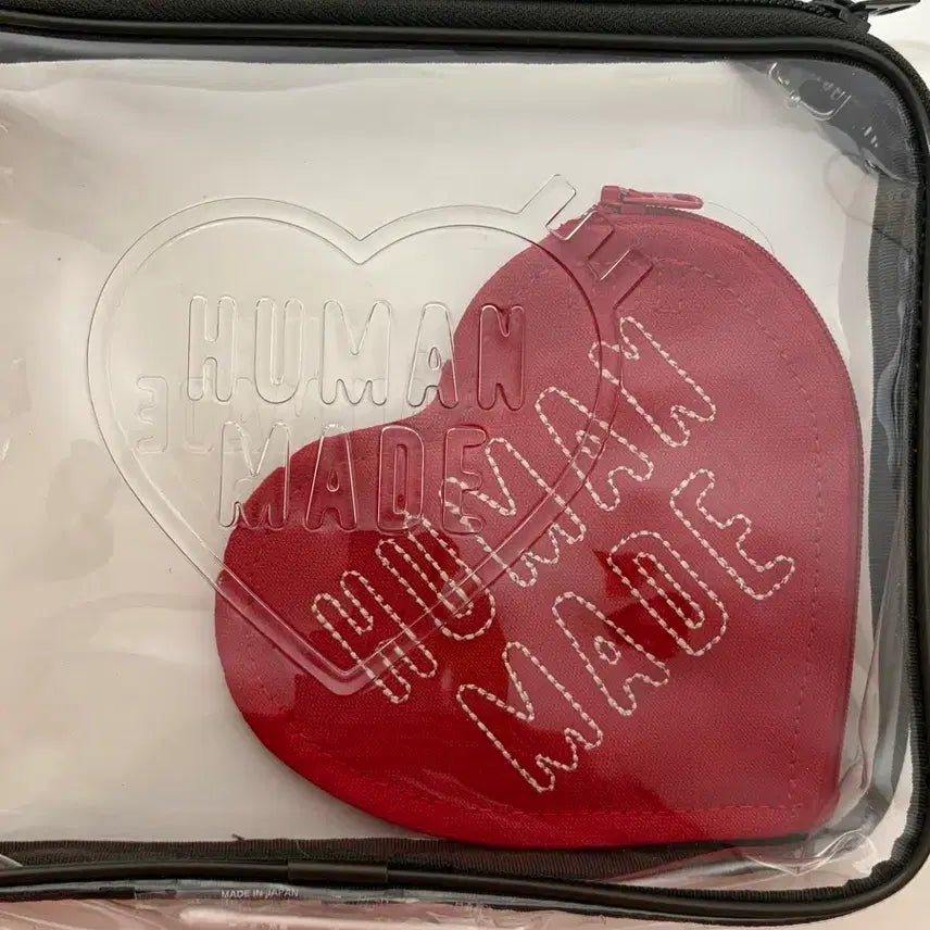 [BUNJANG] Human Made Clear Mini Crossbody Bag Heart Pouch / [정품/인기템] 휴먼메이드 클리어 미니 크로스백 하트 파우치