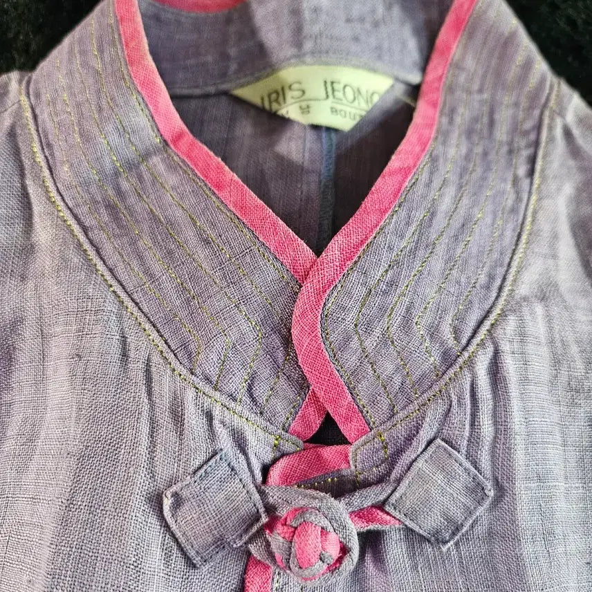 [BUNJANG] Purple Linen Mandarin Collar Jacket - Size 66 / 모시 차이나카라 퍼플 자켓  66