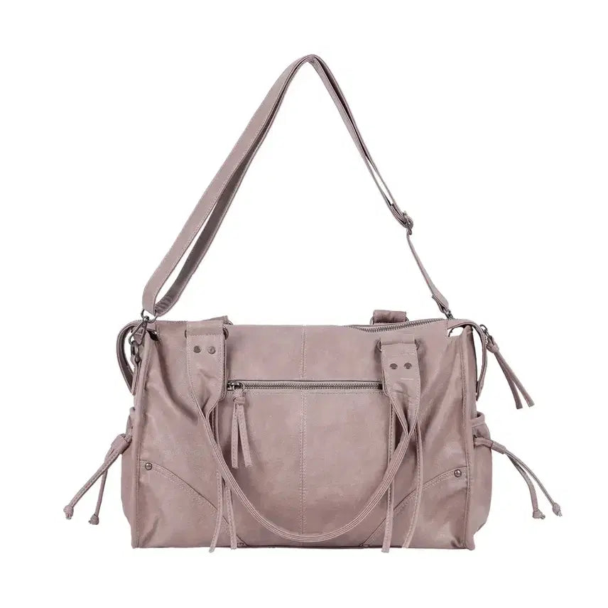 [BUNJANG] Fancy Club Belted Washed Leather Tote Bag - Baby Pink / 팬시클럽 fancy club 벨티드 워싱 레더백 베이비핑크
