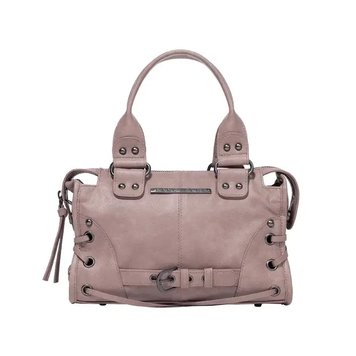 [BUNJANG] Fancy Club Belted Washed Leather Mini Bag Baby Pink / 팬시클럽 fancy club 벨티드 워싱 레더 미니 백 베이비핑크