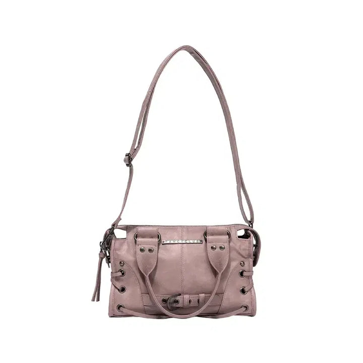 [BUNJANG] Fancy Club Belted Washed Leather Mini Bag Baby Pink / 팬시클럽 fancy club 벨티드 워싱 레더 미니 백 베이비핑크