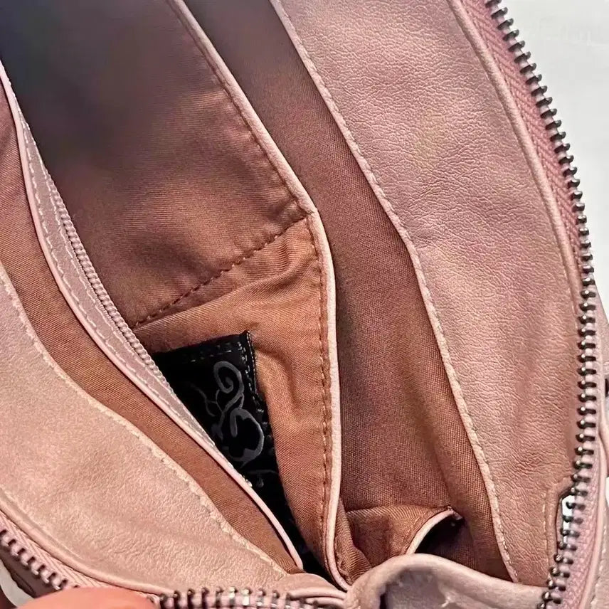 [BUNJANG] Fancy Club Belted Washed Leather Mini Bag Baby Pink / 팬시클럽 fancy club 벨티드 워싱 레더 미니 백 베이비핑크