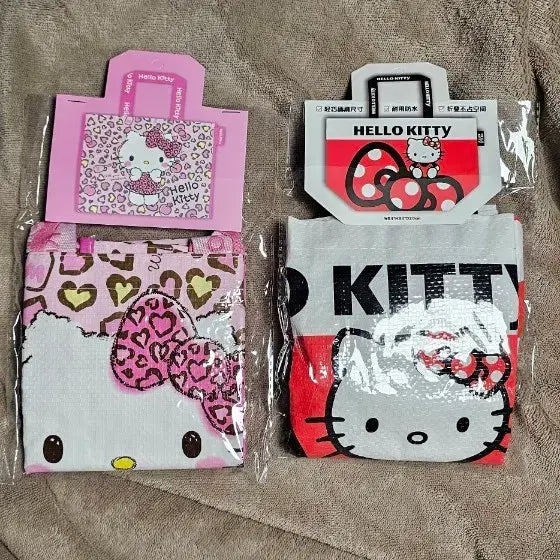 [BUNJANG] Sanrio Shopping Bags (Large) - Pink/White Set / 산리오 쇼핑백 핑크/화이트 (대) 2종