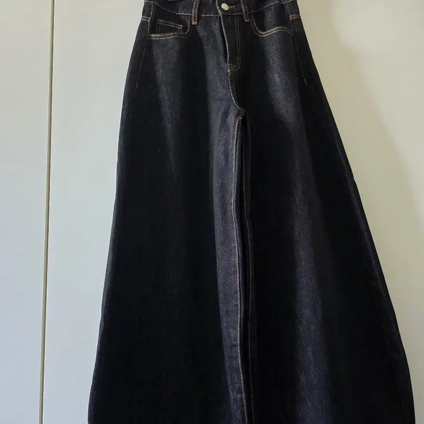 [BUNJANG] Black Denim Long Skirt / 블랙 데님 롱   청바지.
