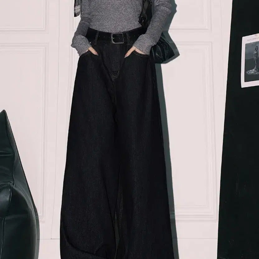 [BUNJANG] Black Denim Long Skirt / 블랙 데님 롱   청바지.