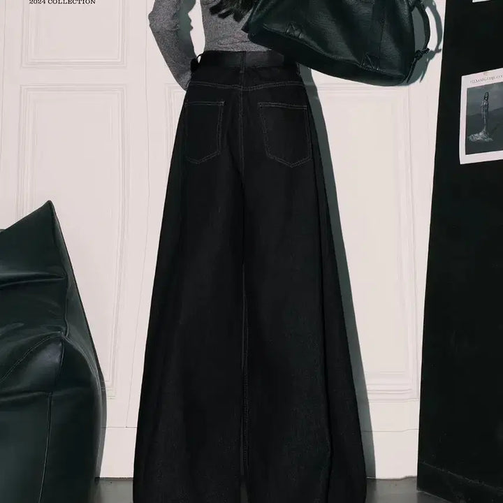 [BUNJANG] Black Denim Long Skirt / 블랙 데님 롱   청바지.