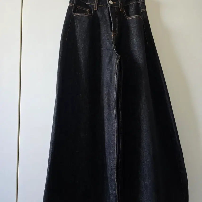 [BUNJANG] Black Denim Long Skirt / 블랙 데님 롱   청바지.