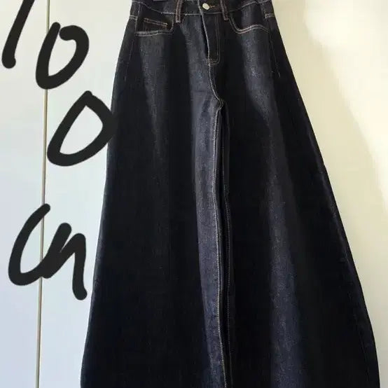 [BUNJANG] Black Denim Long Skirt / 블랙 데님 롱   청바지.