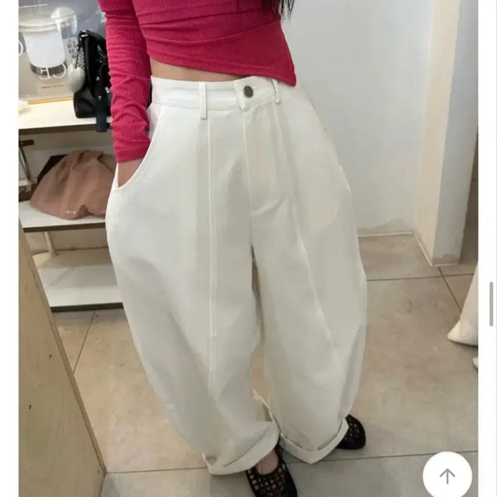 [BUNJANG] Curve Wide Pants White New / 커브아방팬츠 화이트 새상품