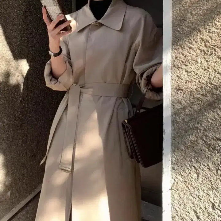 [BUNJANG] Moibin Beige Trench Coat / 모아빈moibin 트렌치코트