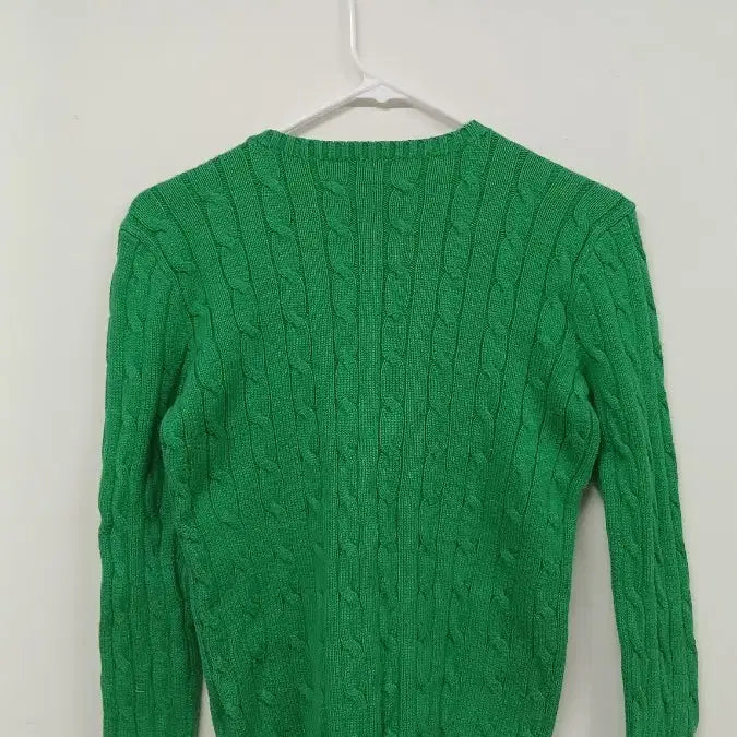 [BUNJANG] Polo Ralph Lauren Cable Knit Sweater - Green, Size S / 폴로 랄프로렌 케이블 니트 S 그린