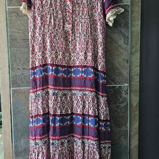 [BUNJANG] Plastic Island Flower Pattern Long Dress / 플라스틱아일랜드 플라워 패턴 롱 원피스