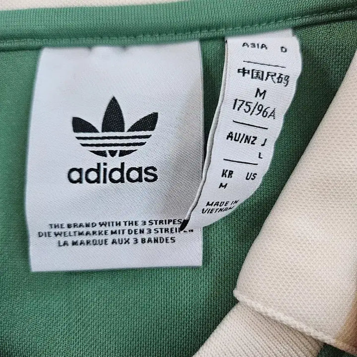 [BUNJANG] Adidas Green Stripe Short Sleeve Polo T-Shirt Jersey / 아디다스 그린 스트라이프 반팔 티셔츠 저지