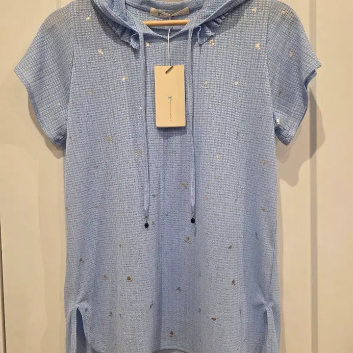 [BUNJANG] Givy Light Blue Hooded Top / Givy 기비 하늘색 후드 시원한 탑