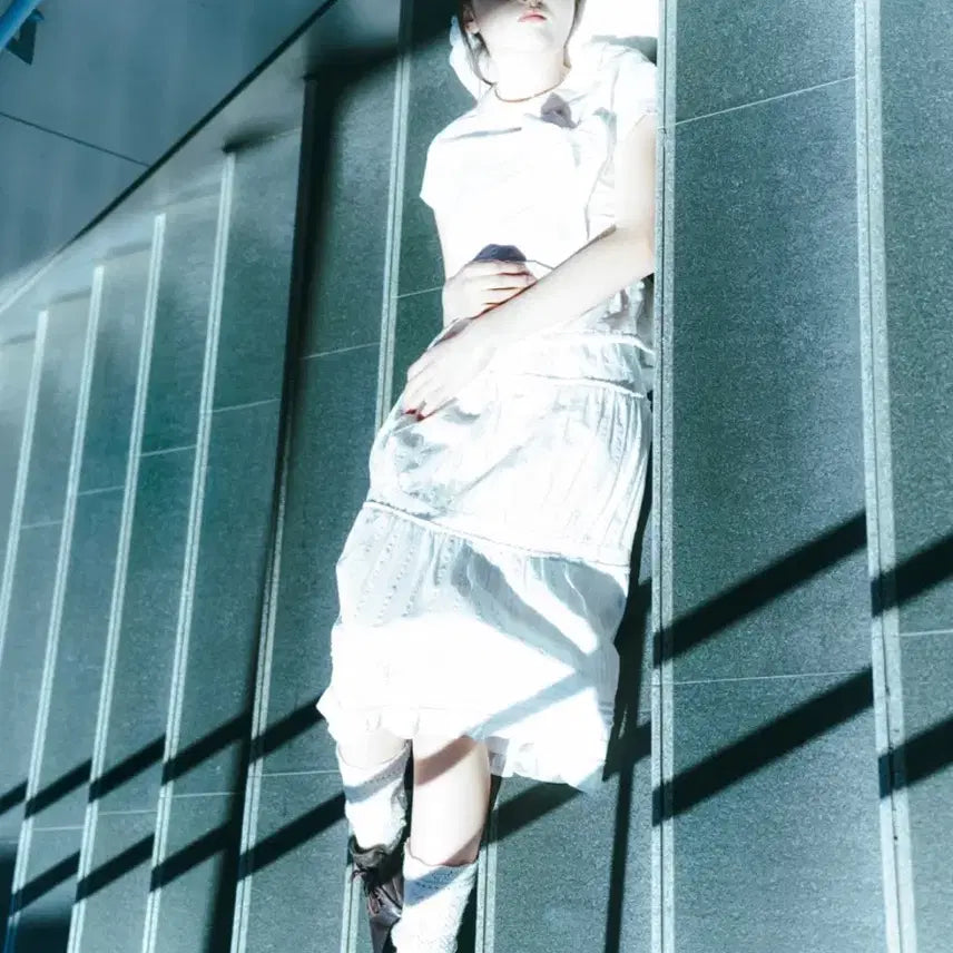 [BUNJANG] COYSEIO Shirring Midi Skirt White Size 1 / COYSEIO 셔링 미디 스커트 화이트 1 사이즈